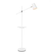 Lampy stojące - Markslojd Stojąca LAMPA podłogowa LINEAR 107308 salonowa OPRAWA z metlową półką biała 107308 - miniaturka - grafika 1