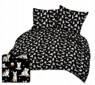 Pościel - pościel bawełna lux 220x220 + 2 poszewka B 307-1 kociaki na czarnym - miniaturka - grafika 1