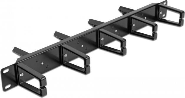 Delock DeLOCK 66850, Cable management panel, Black, Metal, Plastic, 1U, China, 48.3 cm 19