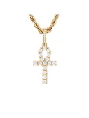 Naszyjniki męskie - ICED STUFF Zawieszka Micro Ankh Złoty - miniaturka - grafika 1