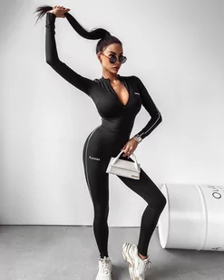 Kombinezon damski OLAVOGA STRETCHY 2024 czerń M - Fashionplace - Kombinezony - miniaturka - grafika 1