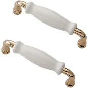 Zawiasy, okucia i inne akcesoria - Uchwyty do szafek 2 szt., ceramiczny uchwyt do szafek ze stopu cynku, uchwyty do szuflad kuchennych, gałki do drzwi (od środka do środka) - miniaturka - grafika 1