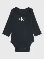 Body dla niemowląt - Calvin Klein Jeans Body Monogram IN0IN00033 Czarny Regular Fit - miniaturka - grafika 1