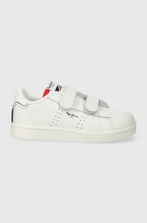 Buty dla chłopców - Pepe Jeans sneakersy skórzane dziecięce PLAYER BASIC BK kolor biały - grafika 1