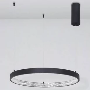 Luces Exclusivas Wisząca LAMPA glamour MORON LE41723 Luces Exclusivas metalowa OPRAWA pierścień ZWIS LED 37W 3000K z krysztakami czarny - Lampy sufitowe - miniaturka - grafika 1