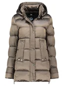 Kurtki damskie - Geographical Norway Kurtka zimowa "Dolidia" w kolorze szarobrązowym - miniaturka - grafika 1