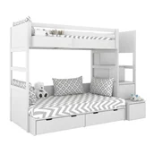 Łóżka dla dzieci i młodzieży - Łóżko piętrowe ze schodami SIMONE S7S120 - miniaturka - grafika 1