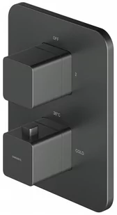 Omnires PARMA Termostatyczna bateria prysznicowo-wannowa podtynkowa Grafit PM7436GR - Baterie wannowe i prysznicowe - miniaturka - grafika 1