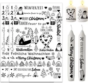 Świece - Zestaw Naklejek Świątecznych na Świece w Języku Niemieckim - miniaturka - grafika 1