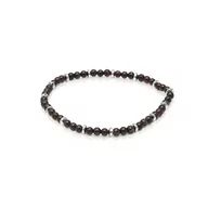 Bransolety męskie - Bransoletka koraliki w kolorze czarnym EM 49 - EM Men's Accessories - miniaturka - grafika 1