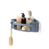 Półki łazienkowe - Niebieska narożna półka łazienkowa bez wiercenia z plastiku z recyklingu Flex – Umbra - miniaturka - grafika 1