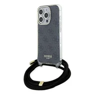 Szkła hartowane na telefon - Guess GUHCP15XHC4SEK iPhone 15 Pro Max 6.7" czarny/black hardcase Crossbody Cord 4G Print - miniaturka - grafika 1