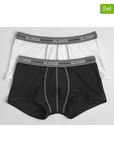 Sloggi Bokserki (2 pary) w kolorze czarno-białym - Majtki męskie - miniaturka - grafika 1