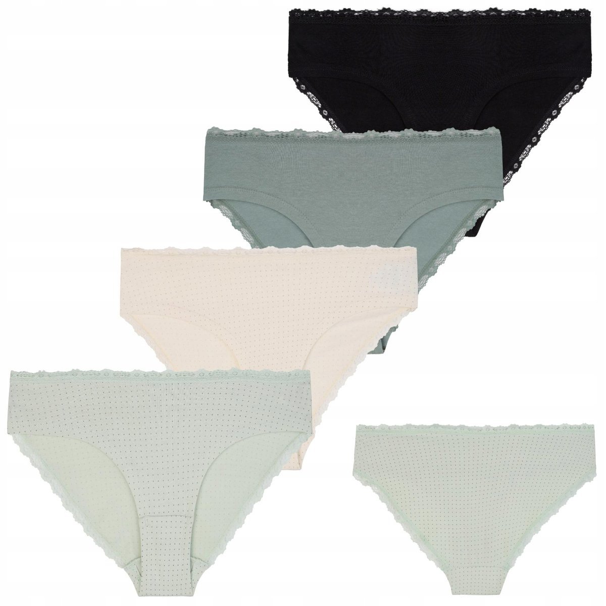 4X MAJTKI DAMSKIE FIGI BIKINI BAWEŁNIANE KORONKOWE ZESTAW KOMPLET MORAJ XXL