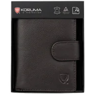 Portfele - Portfel męski skórzany na karty i monety z ochroną RFID BLOCK (ciemny brąz) - miniaturka - grafika 1