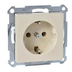 Schneider Electric Polska sp. z o.o. Merten System M Gniazdo pojedyncze Schuko 16A IP20 kremowe MTN2401-0344 - Gniazdka elektryczne - miniaturka - grafika 1
