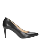 Czółenka - Wojas Skórzane czółenka w kolorze czarnym - miniaturka - grafika 1