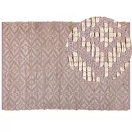 Dywany - Dywan bawełniany 160x230 cm beżowy z różowym GERZE - miniaturka - grafika 1