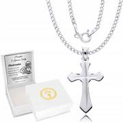 Biżuteria dla dzieci - ﻿Srebrny Łańcuszek 925 Krzyż Komunia Chrzest Grawer - miniaturka - grafika 1