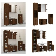 Szafki łazienkowe - vidaXL 4-częściowy zestaw mebli łazienkowych w kolorze brązowego drewna dębowego - Szafka łazienkowa - Szafki łazienkowe - Meble łazienkowe - Meble łazienkowe - miniaturka - grafika 1