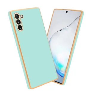 Pokrowiec Do Samsung Galaxy NOTE 10 Etui w Glossy Miętowa Zielona - Złoto TPU Silikonowe Obudowa Case Cover Cadorabo - Etui i futerały do telefonów - miniaturka - grafika 1