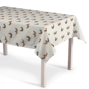 Dekoria Obrus prostokątny brązowe kurki na kremowym tle 130 × 130 cm Flowers - Obrusy i serwetki - miniaturka - grafika 1