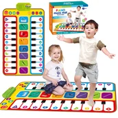 Zabawki zręcznościowe - MATA MUZYCZNA TANECZNA INTERAKTYWNA FORTEPIAN INSTRUMENTY DUŻA KOLOROWA - miniaturka - grafika 1