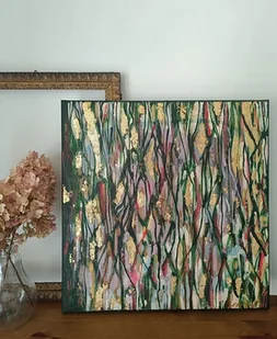 Obraz ręcznie malowany na płótnie 50x50 cm - Abstrakcja - Przebłyski - Obrazy i zdjęcia na płótnie Obraz ręcznie malowany na płótnie 50x50 cm - Abstrakcja - Przebłyski - Obrazy i zdjęcia na płótnie - miniaturka - grafika 1