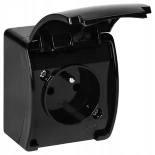 Gniazdo Elektryczne hermetyczne Orno czarny 10szt - Gniazdka elektryczne - miniaturka - grafika 1