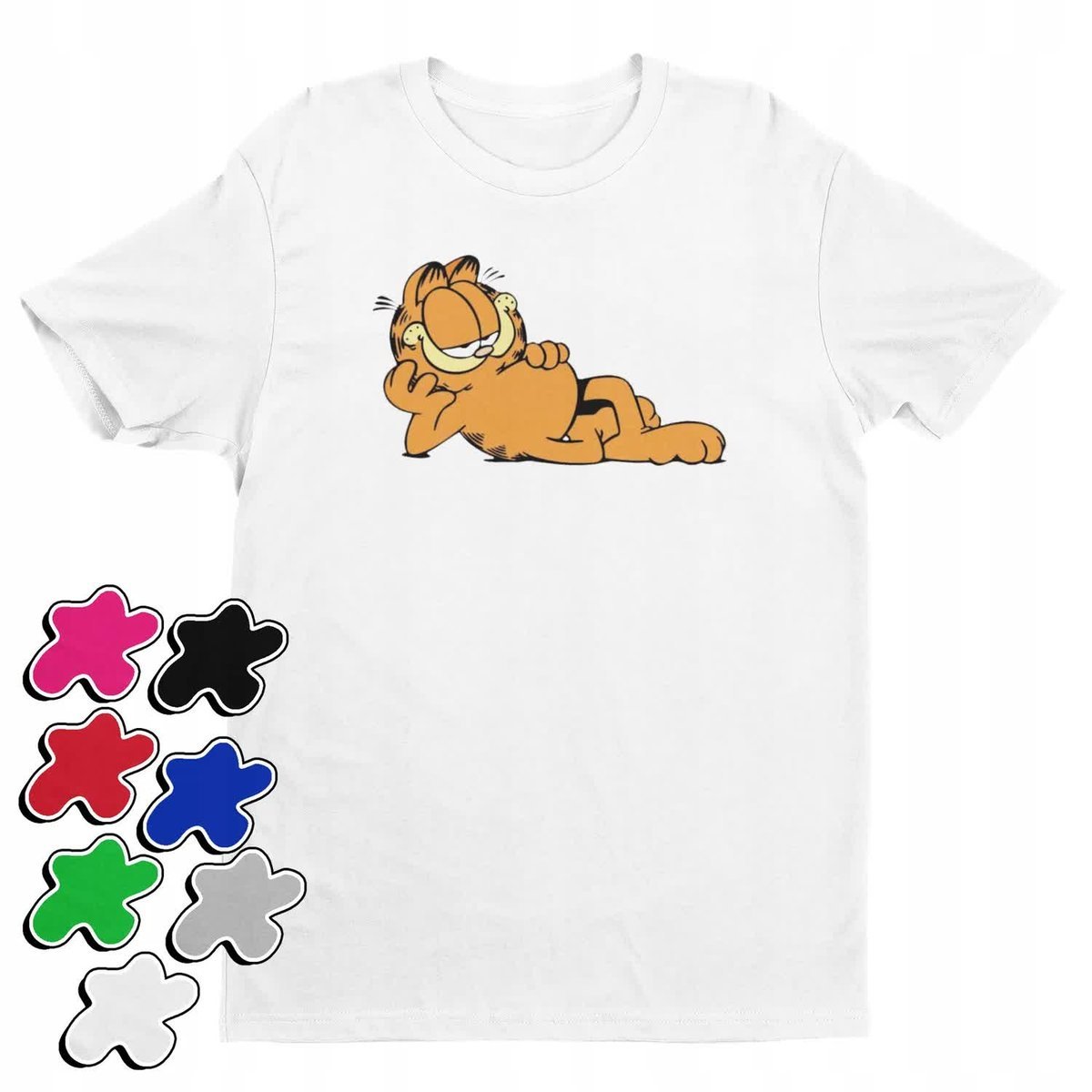 Koszulka T-Shirt Dziecięca Z Nadrukiem Garfield Kot Lasagne -L 146-152
