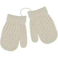 Rękawiczki dla dzieci - Stylowe rękawiczki z jednym palcem dla dziewczynki na sznurku Noviti RZ077-G-01 Beżowe - miniaturka - grafika 1