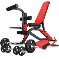 Ławki treningowe - Zestaw Ms40_73Kg_Kier_G Ławka Dwustronna + Modlitewnik (Wsuwka) + Prasa Na Nogi + Zestaw Gryfów I Gumowanych Obciążeń 42 Kg - Marbo Sport - miniaturka - grafika 1