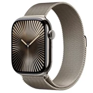 Smartwatch - Apple Watch 10 GPS + Cellular 46mm naturalny tytan bransoleta mediolańska Naturalna S/M Złoty - miniaturka - grafika 1