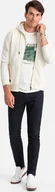 Bluzy męskie - Ombre Męska rozpinana bawełniana bluza dresowa BASIC kremowa V5 OM-SSBZ-0160 M - miniaturka - grafika 1