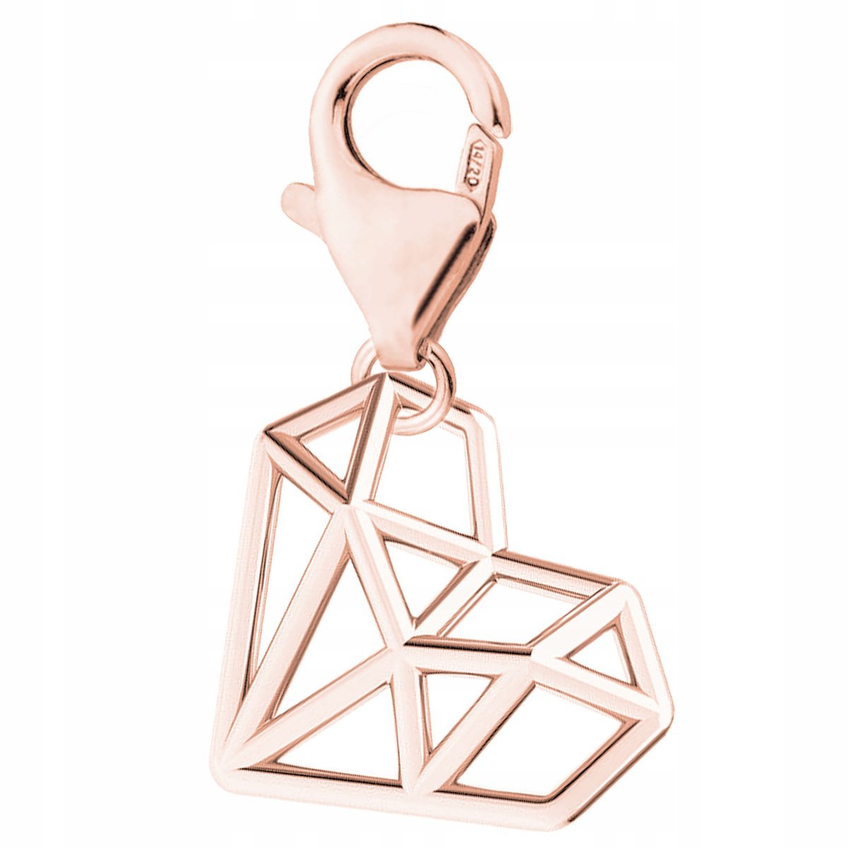 Zawieszka Pozłacana Ażurowe Ozdobne Serce Serduszko Love SREBRO 925