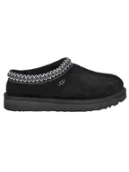 Kapcie damskie - UGG Skórzane kapcie "Tasman" w kolorze czarnym - miniaturka - grafika 1