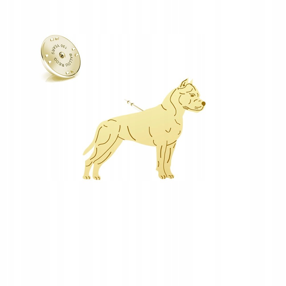 Wpinka Złota Amstaff 925 Prezent Kobieta Biżuteria DEDYKACJA GRATIS