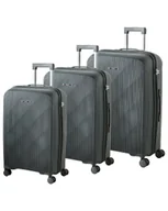 Walizki - Zestaw 3 walizek TONSAI Ciemnoszary - miniaturka - grafika 1