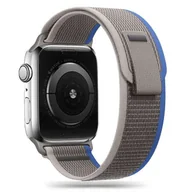 Akcesoria do smartwatchy - Opaska pasek NYLON APPLE WATCH 4 / 5 / 6 / 7 / 8 / 9 / 10 / SE / Ultra 1/2 (42 / 44 / 45 / 46 / 49 MM) GRAY/BLUE - miniaturka - grafika 1