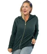 Swetry damskie - Ciepły kardigan sweter z puszystej dzianiny GRAŻYNA-S/M - miniaturka - grafika 1