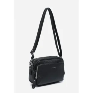 Czarna Urocza Damska Torebka Listonoszka na Ramię LUIGISANTO Skóra Eko - Torebki damskie Czarna Urocza Damska Torebka Listonoszka na Ramię LUIGISANTO Skóra Eko - Torebki damskie - miniaturka - grafika 1