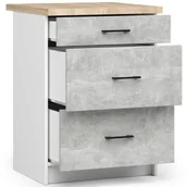 Meble kuchenne - Szafka OLIWIA S60 3SZ + BLAT BIAŁA / BETON - miniaturka - grafika 1