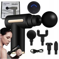 Masażery - Pistolet do masażu masażer ciała pleców karku szyi 4 końcówki 6 trybów mocy - miniaturka - grafika 1