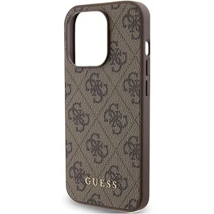 Guess GUHCP15LG4GFBR iPhone 15 Pro 6.1" brązowy/brown hard case 4G Metal Gold Logo - Etui i futerały do telefonów - miniaturka - grafika 6