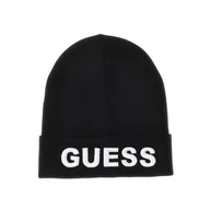 Czapki męskie - Męska Czapka zimowa GUESS MAXI LOGO KNIT BEANIE AM5027POL01-BKW – Czarny - miniaturka - grafika 1