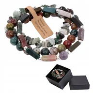 Bransolety męskie - Zestaw 3 Bransoletka Męska 5-8 Mm Kamień Natural Agat Indyjski Indian Agate - miniaturka - grafika 1