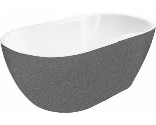 Besco WAS-160-NGR NAVIA wanna wolnostojąca maskownica syfonu z przelewem grafitowa 160 x 80 - Wanny - miniaturka - grafika 3