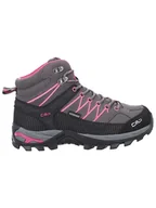 Buty trekkingowe damskie - CMP Skórzane botki trekkingowe "Rigel Mid" w kolorze antracytowo-różowym - miniaturka - grafika 1