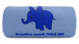 pat15.net Ręcznik 100x50 z haftem - Słonik na szczęście + Twoje Imię 1016 - Ręczniki - miniaturka - grafika 1