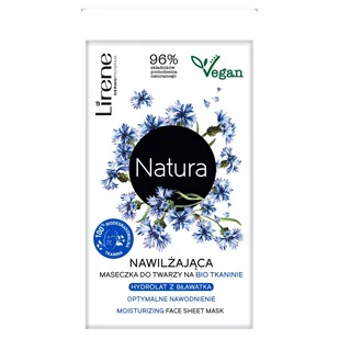 LIRENE Natura nawilżająca maseczka do twarzy na BIO tkaninie Hydrolat z Bławatka 7g - Maseczki do twarzy - miniaturka - grafika 1